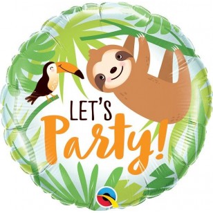 Sloth Let's Party Birthday Balloon